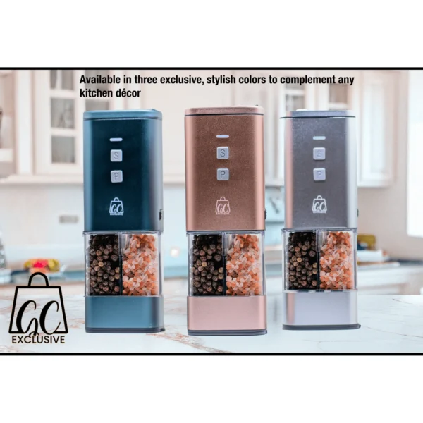 2-in-1 USB Rechargeable Salt and Pepper Grinder – (Pack of 3) Electric Grinder Set with Adjustable Coarseness, LED Light, and One-Handed Operation – Premium Kitchen Tool for Cooking, Dining - Image 6