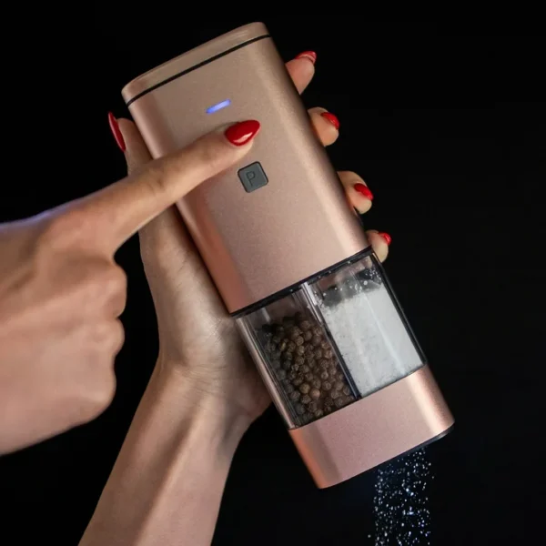2-in-1 USB Rechargeable Salt and Pepper Grinder – (Pack of 3) Electric Grinder Set with Adjustable Coarseness, LED Light, and One-Handed Operation – Premium Kitchen Tool for Cooking, Dining - Image 3